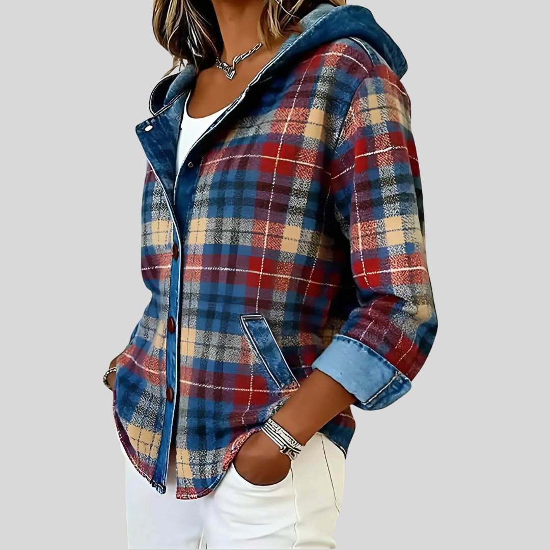 Neraviennea -  Veste À Carreaux Tendance Avec Capuche