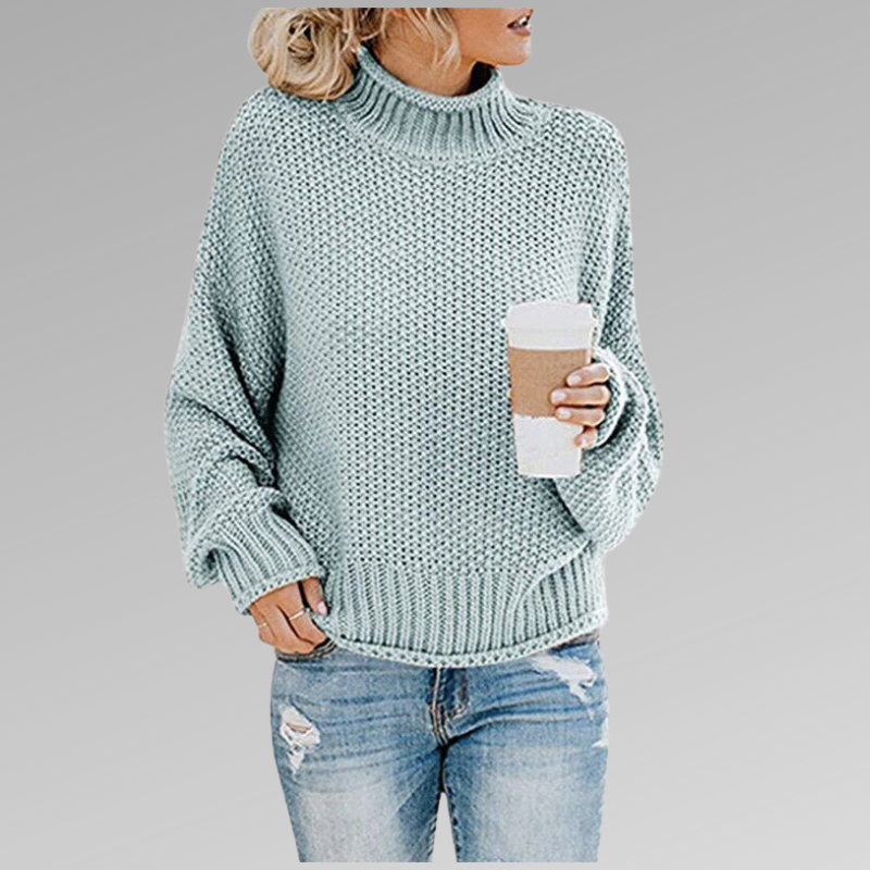 Loes - Pull Femme Col Roulé 2025 Oversize