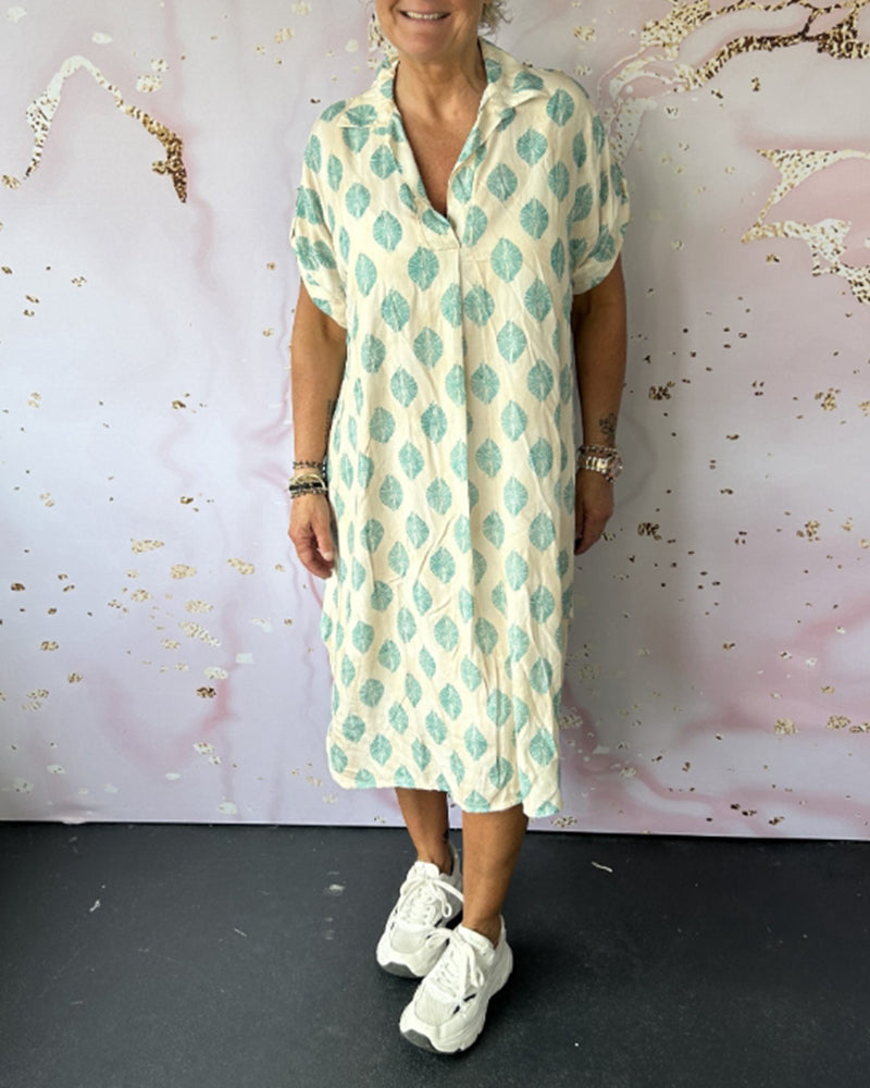 Davina - Robe Chemise Ample à Manches Courtes