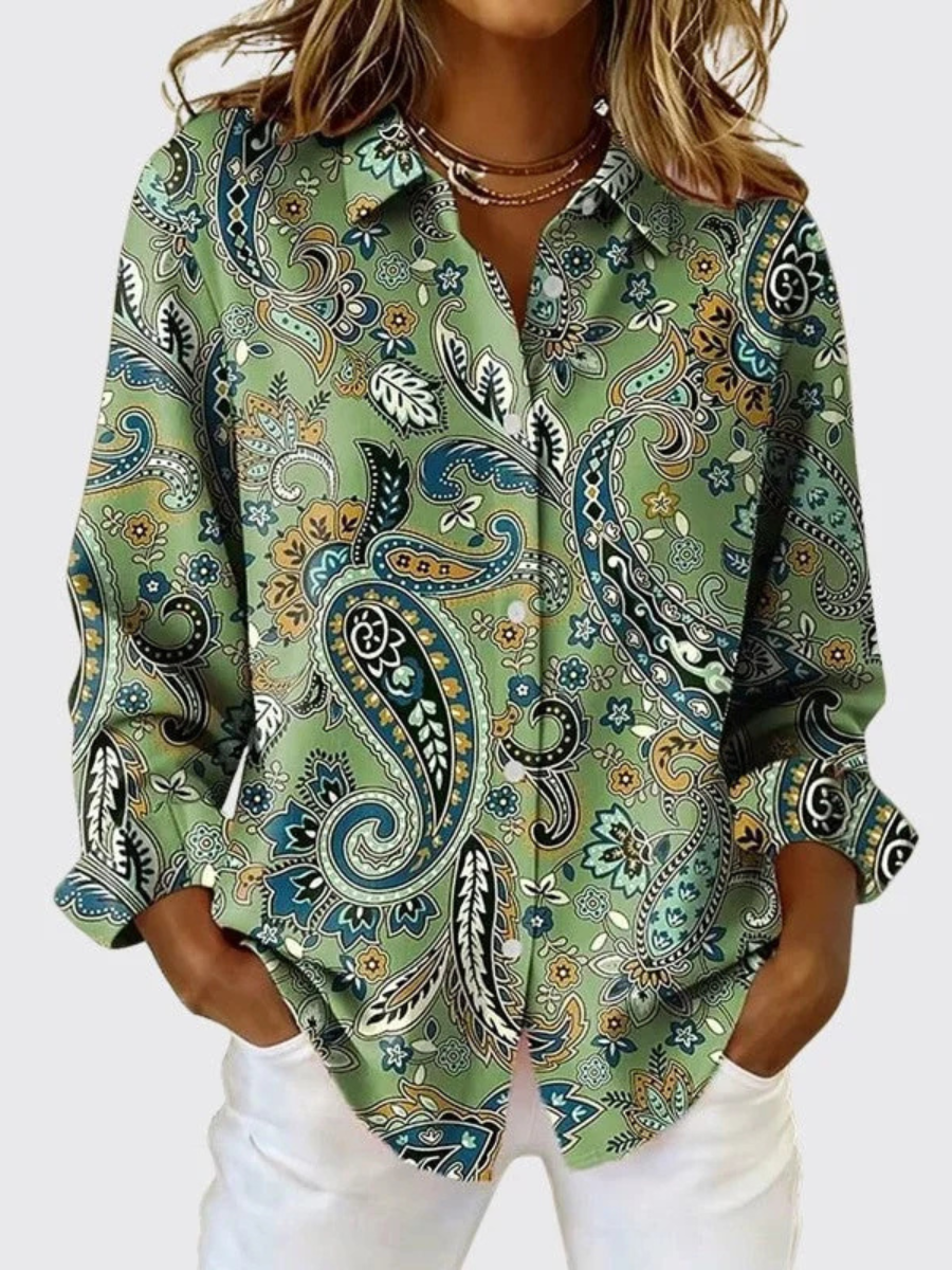 Bieke - Chemise femme imprimée paisley à coupe ample