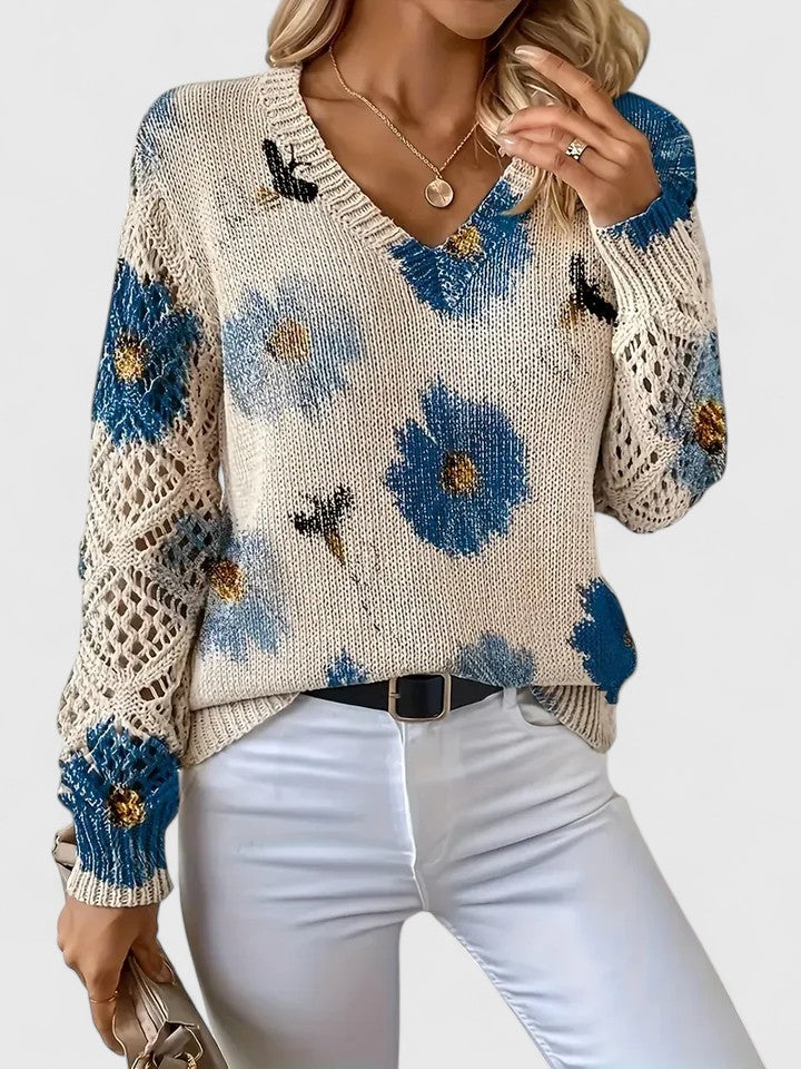Marisavina -  Pull Floral Vintage Élégant