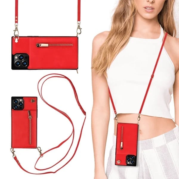 Angélique - Coque iPhone avec cordon et porte-cartes