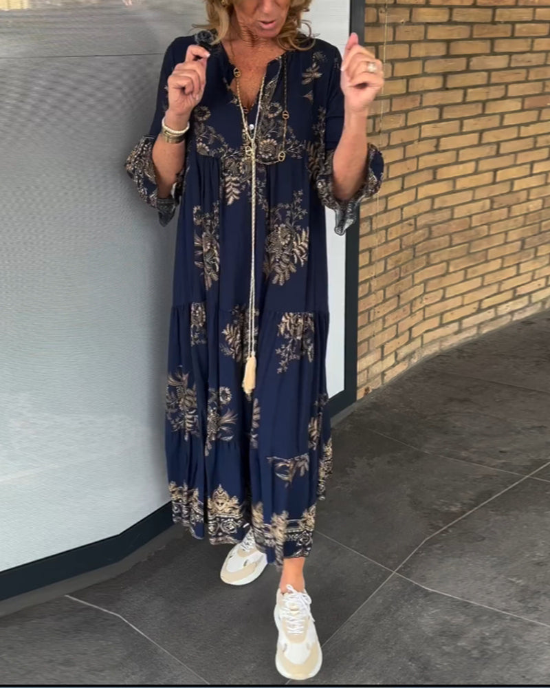 Meline - Robe Vintage Ample à Col V
