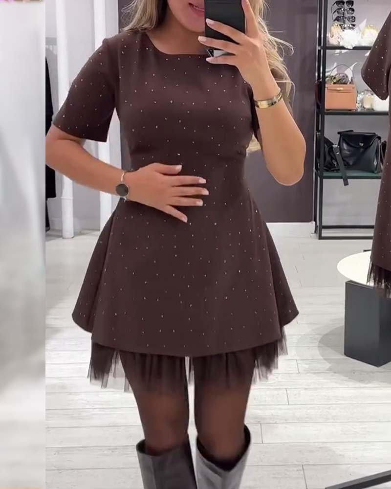 Helisanya - Robe Patchwork Scintillante Élégante