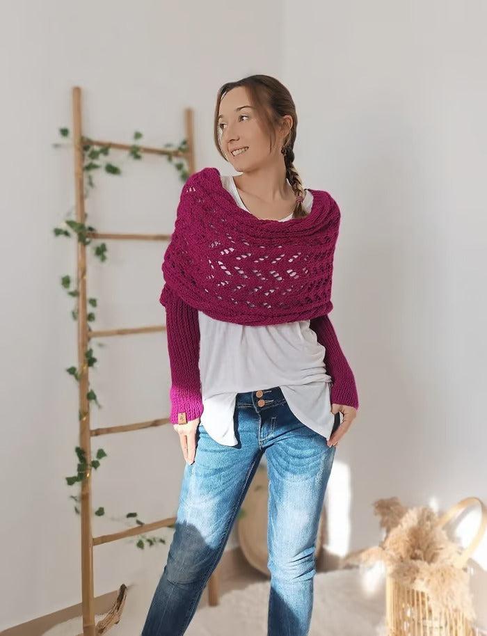 Alyssa - Châle en tricot boho – Flatteur et confort