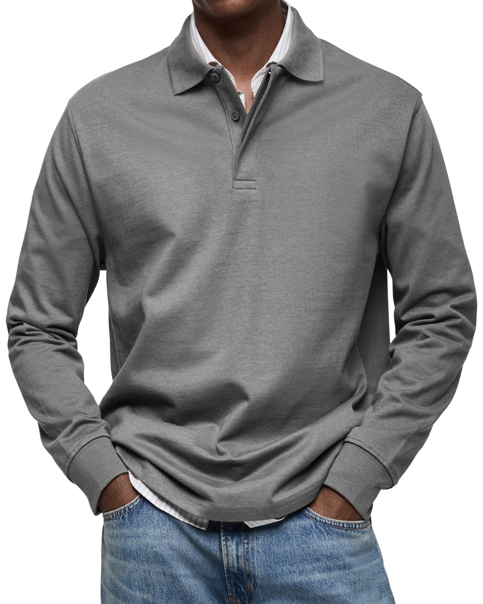 Olivier - Polo De Luxe À Manches Longues Pour Homme