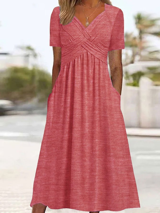 Malina - Robe Élégante à Silhouette Fluide et Décolleté en V