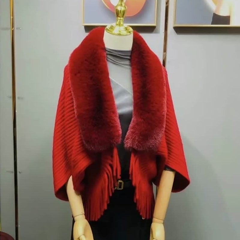 Martine - Châle élégant en fourrure de lapin pour un hiver luxueux