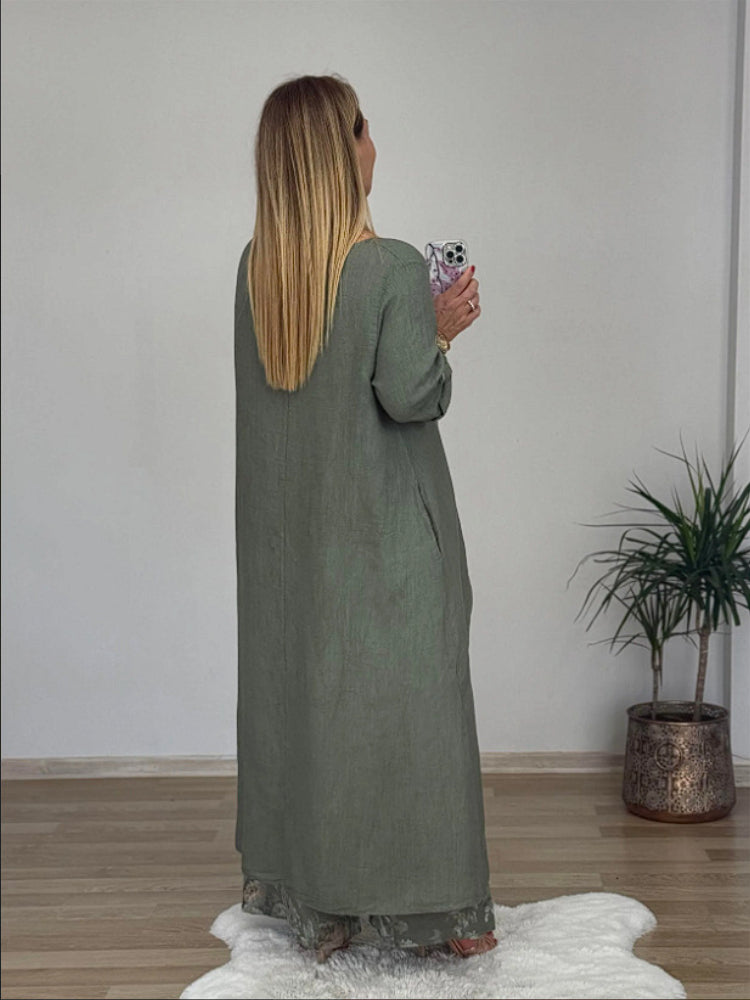 Ulina - Ensemble Décontracté avec Top Irrégulier et Pantalon à Jambes Larges