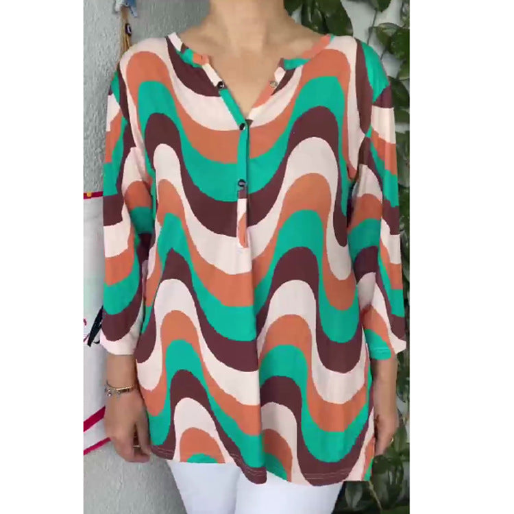 Isavelisse - T-Shirt Femme D’Été À Manches Courtes Avec Imprimé