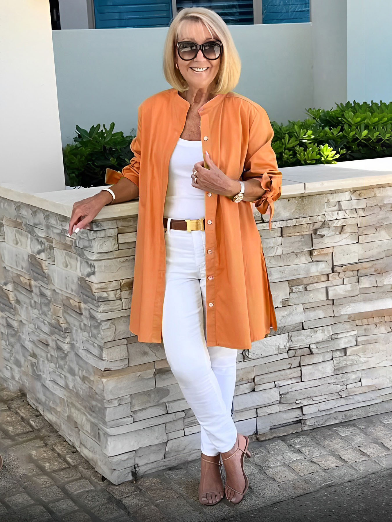 Liora - Veste Chemise Longue Boutonnée en Coton (Aujourd'hui seulement : 1 acheté = 1 offert !)
