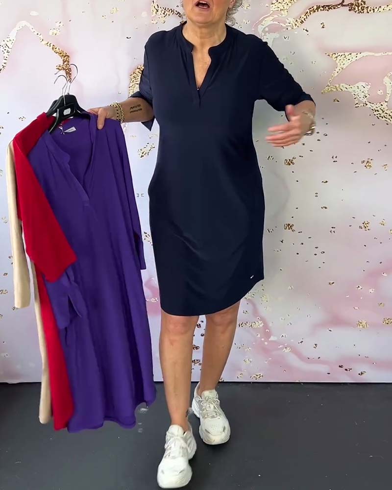 Mélissa - Robe Unie à Col V