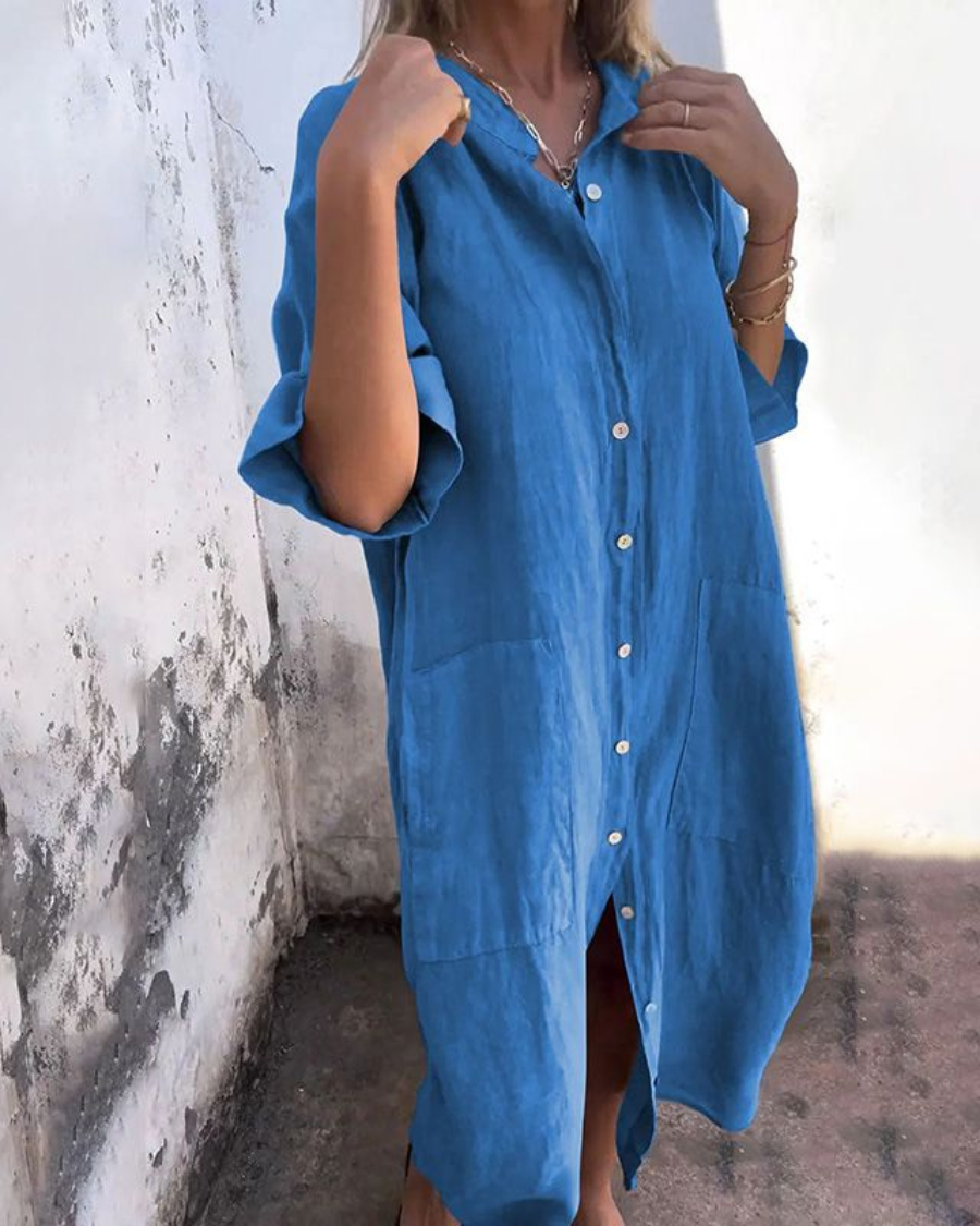 Yasmina - Robe Chemise Décontractée Style Ibiza
