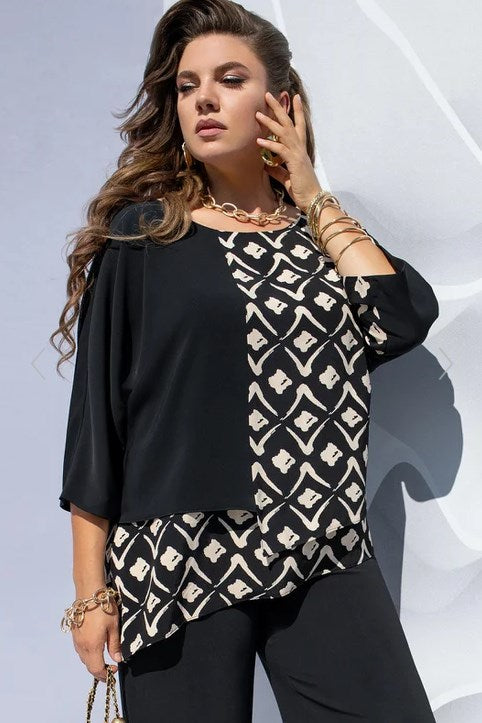 Evaria - Chemise Élégante à Col Rond pour Femme