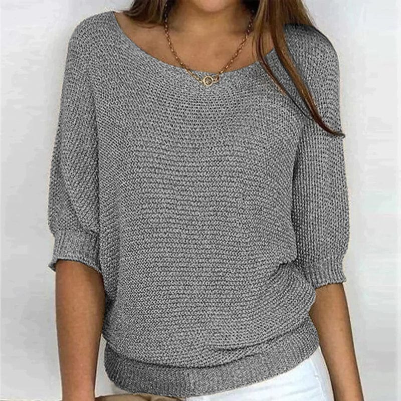 Joravissa - Pull Léger à Col Rond et Manches 3/4
