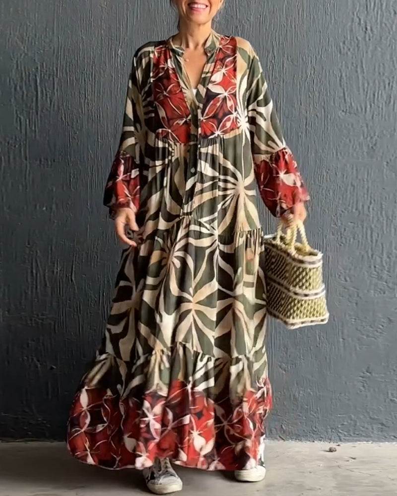 Anika - Robe de vacances imprimée décontractée