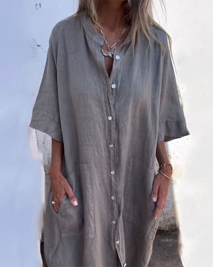 Yasmina - Robe Chemise Décontractée Style Ibiza