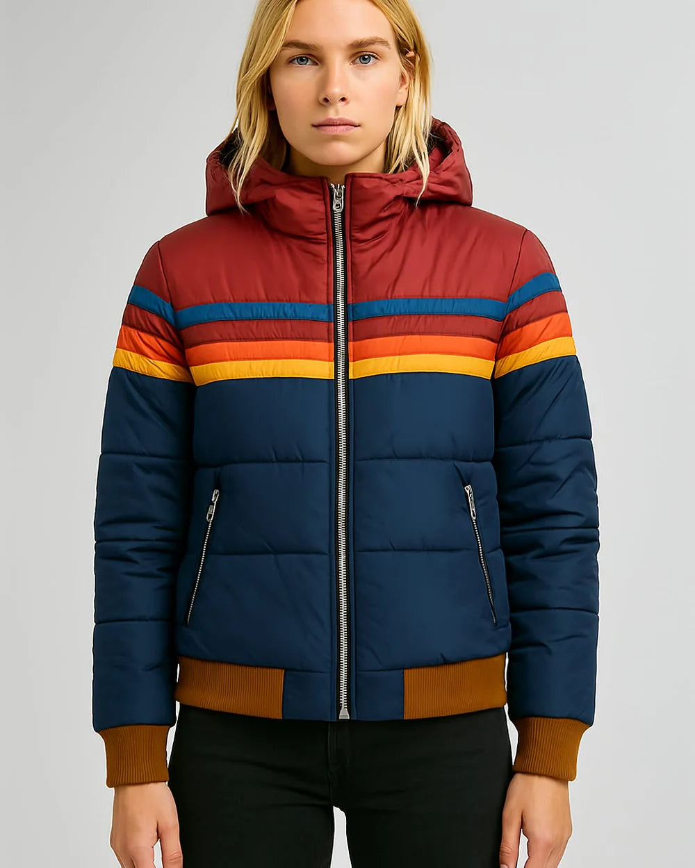 Monique - Doudoune Hiver Femme avec Capuche et Poches Oversize