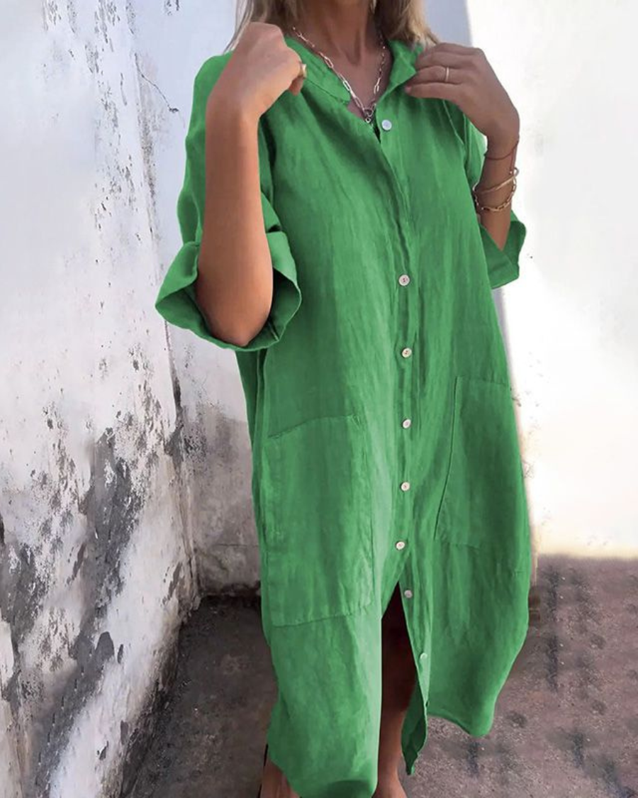 Yasmina - Robe Chemise Décontractée Style Ibiza