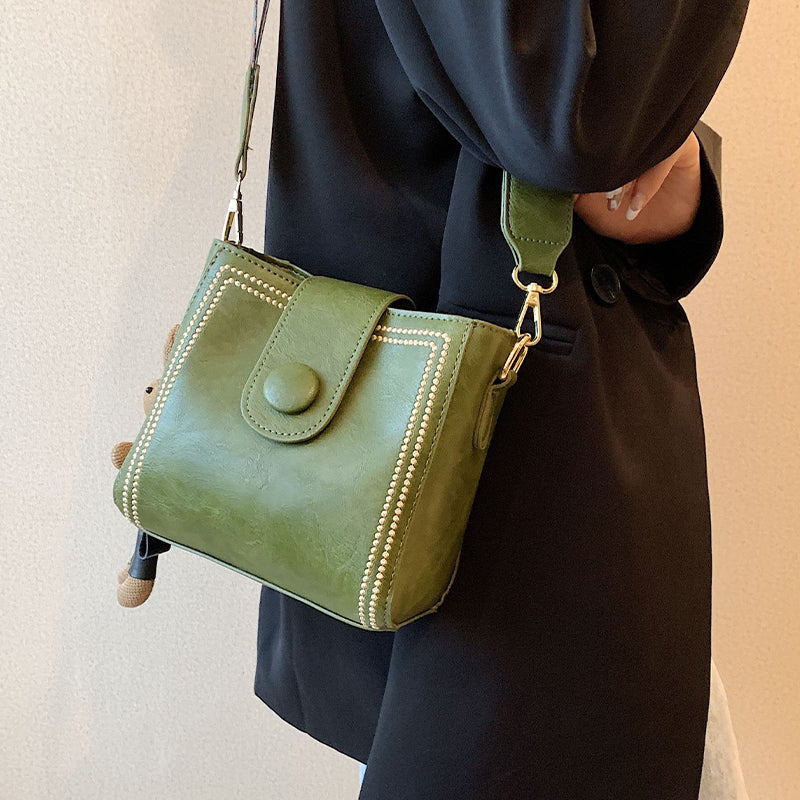 Marguerite - Sac Carré Rétro en PU Souple pour Femmes