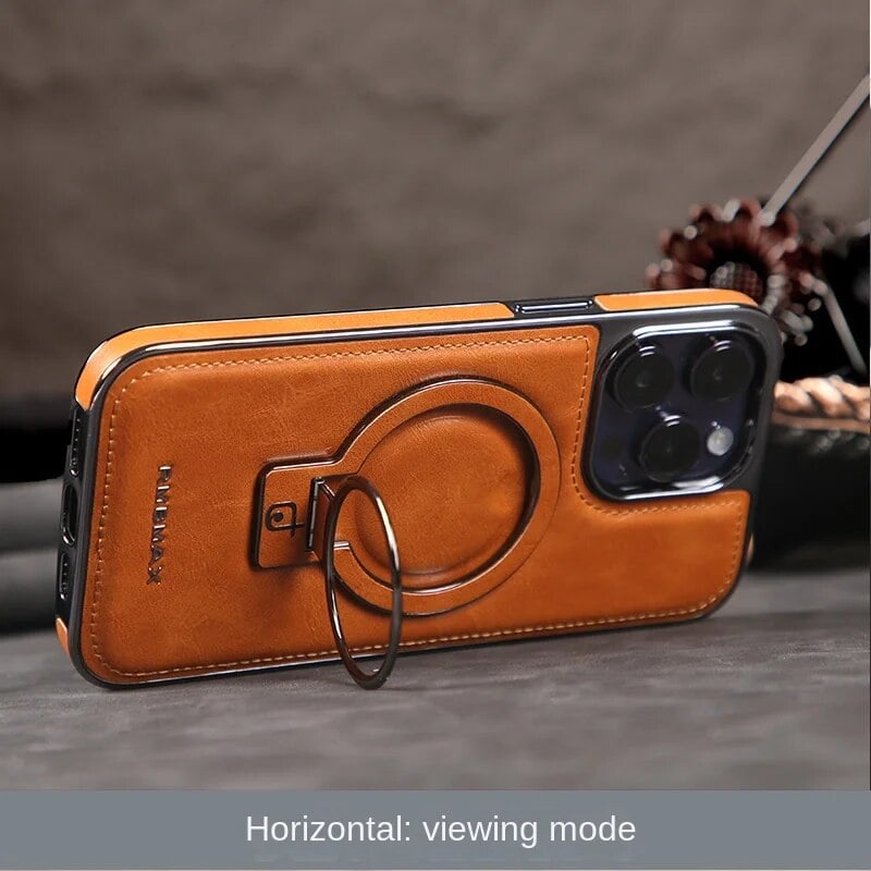 Jalira - Housse de téléphone iPhone en cuir luxueux avec support invisible
