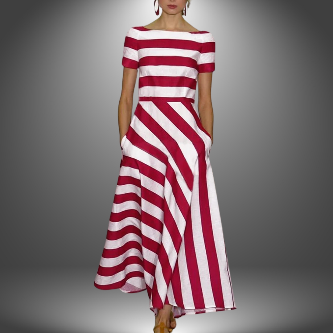 Tanith - Robe Rayée Fait Main Alliant Style Unique et Confort
