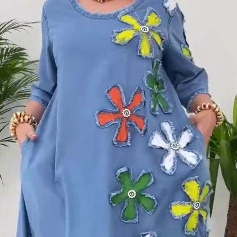 Kalena - Robe décontractée avec col rond