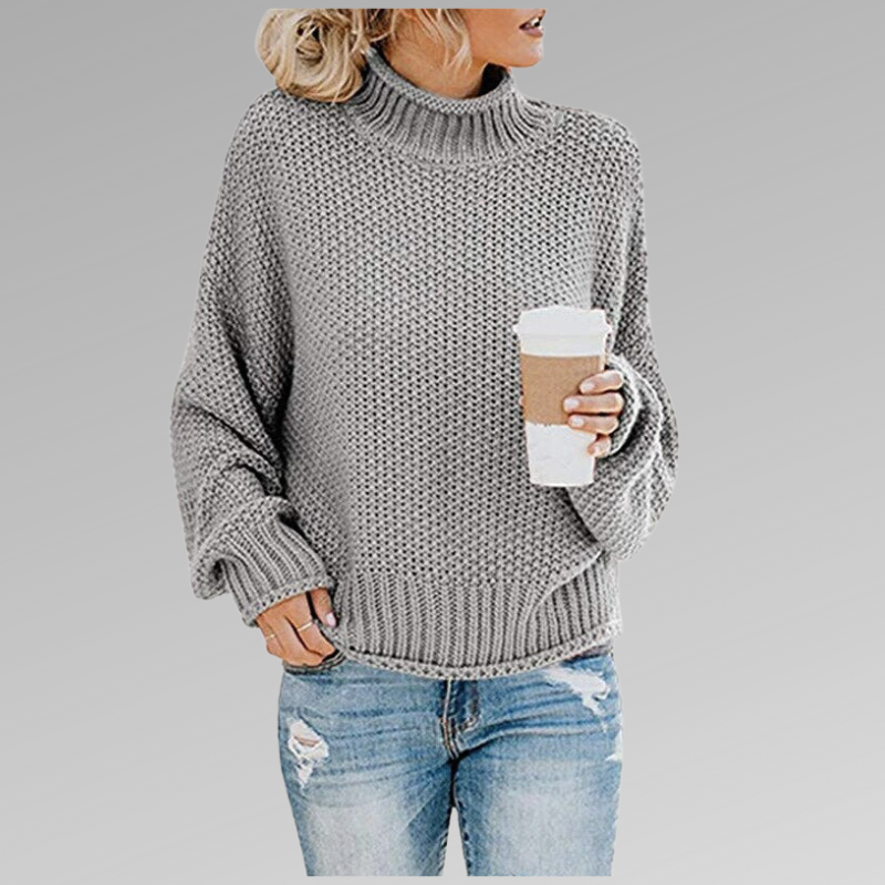 Loes - Pull Femme Col Roulé 2025 Oversize