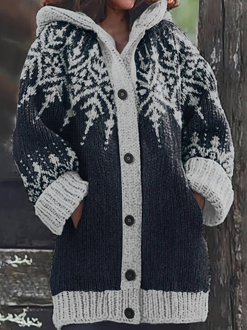 Isaralisse - Manteau Oversized En Tissu À Motifs D’Hiver