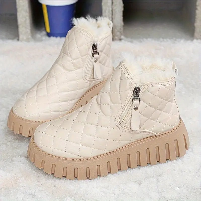 Riviana - Bottes d’hiver pour femme en cuir avec soutien orthopédique
