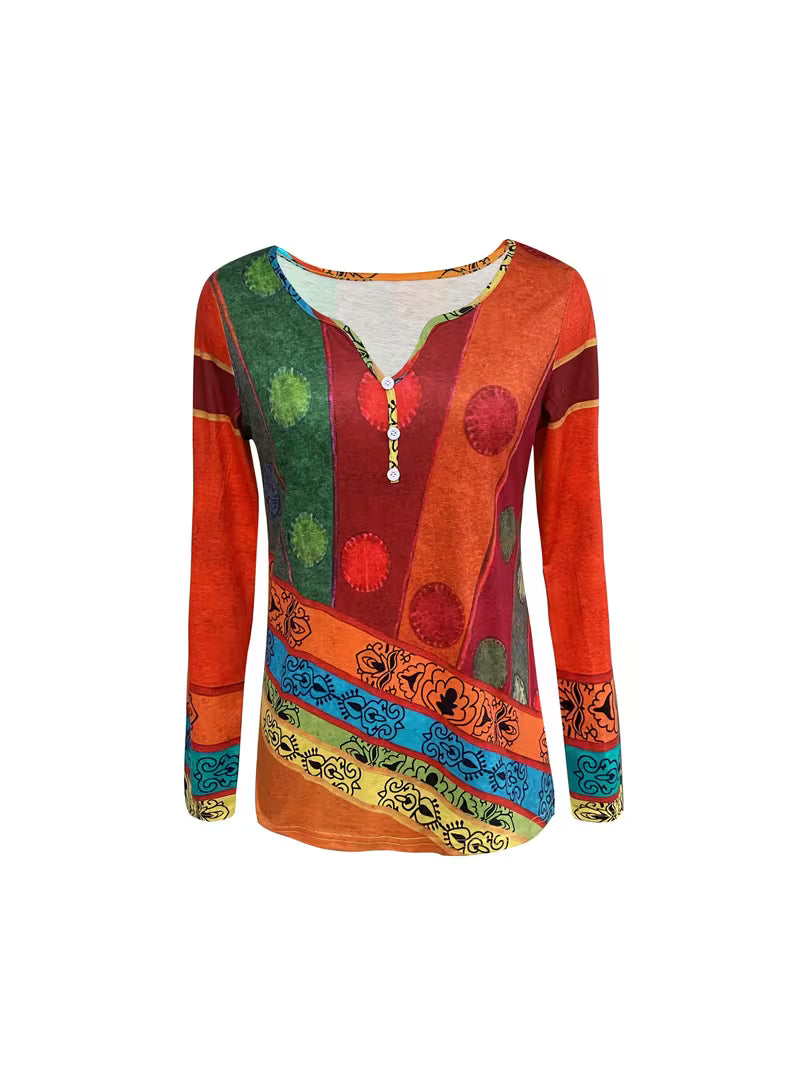 Doralivienne - Blouse Ethnique Manches Longues Chic