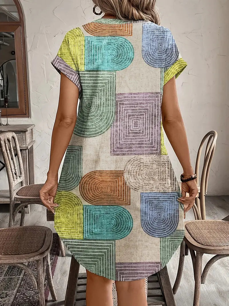 Lucille - Robe Géométrique Élégante