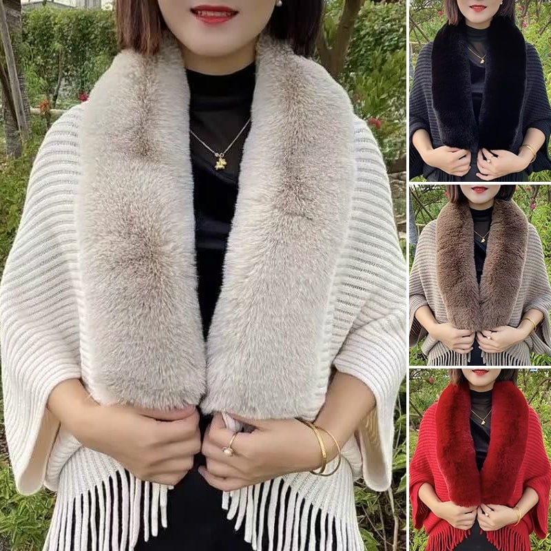 Martine - Châle élégant en fourrure de lapin pour un hiver luxueux