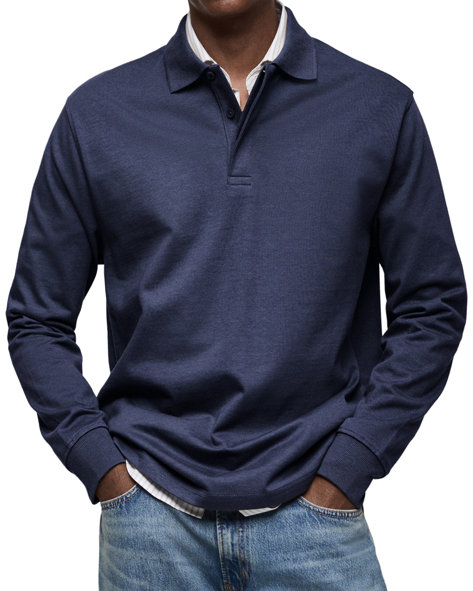 Olivier - Polo De Luxe À Manches Longues Pour Homme