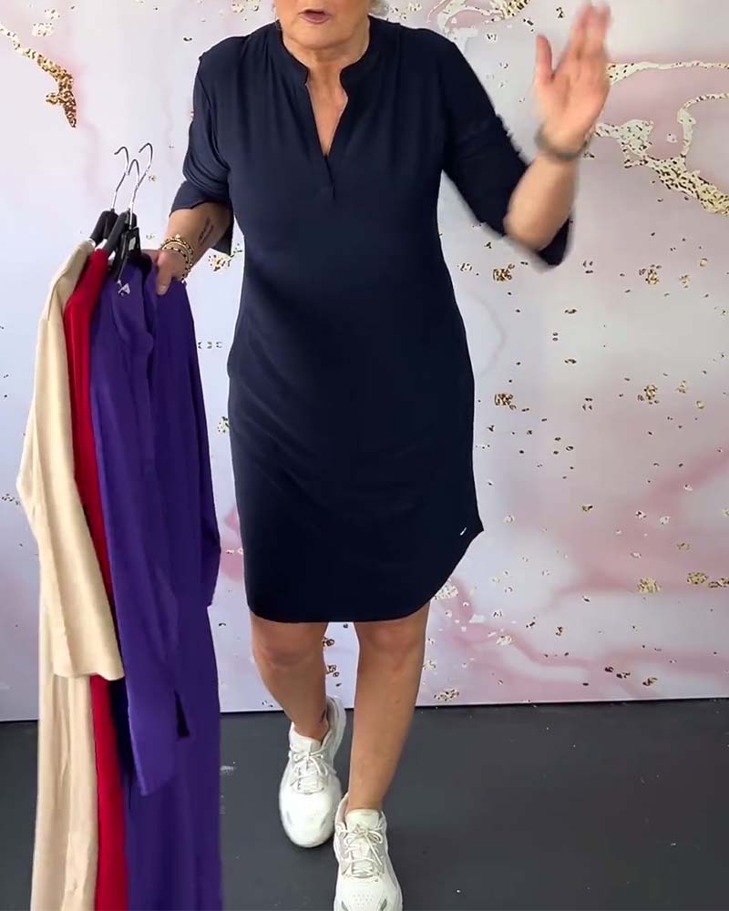 Mélissa - Robe Unie à Col V