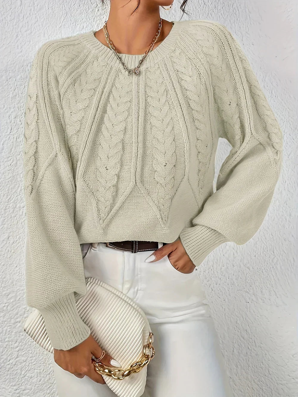 Cezanne - Pull épais à manches bouffantes pour femme