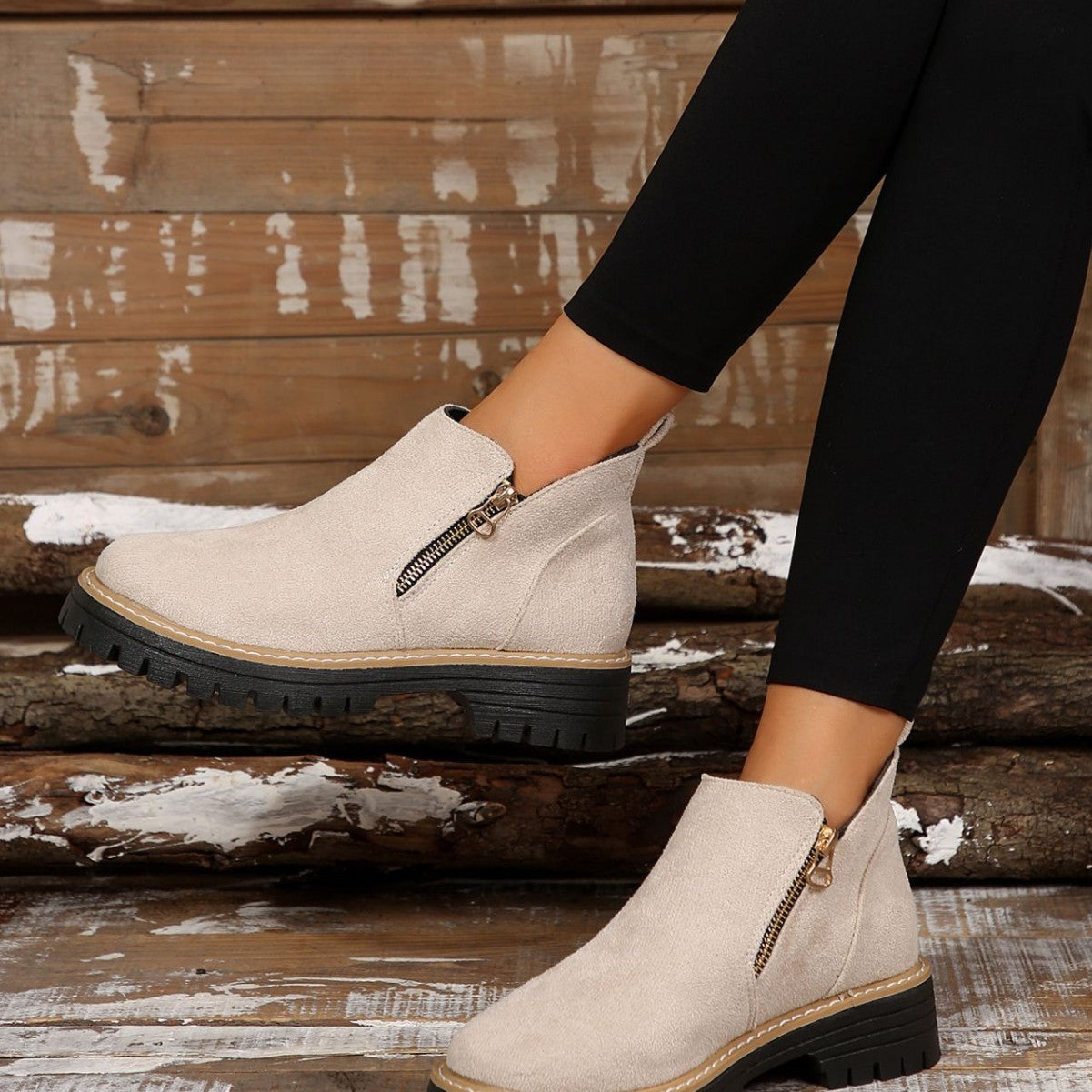 Isanoria - Bottines Confort Femme en Suédine Chic