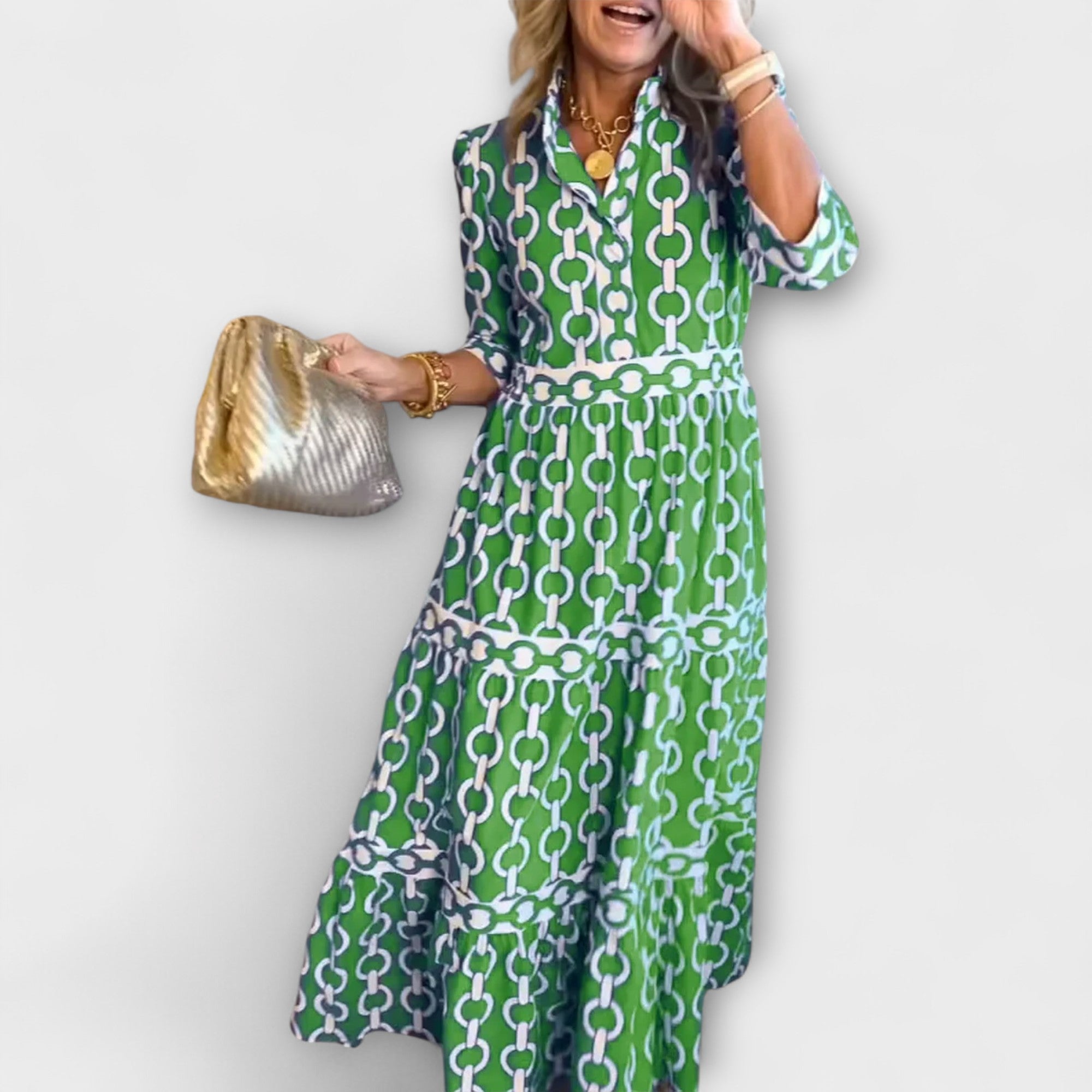 Corinna - Robe midi avec motif de chaîne
