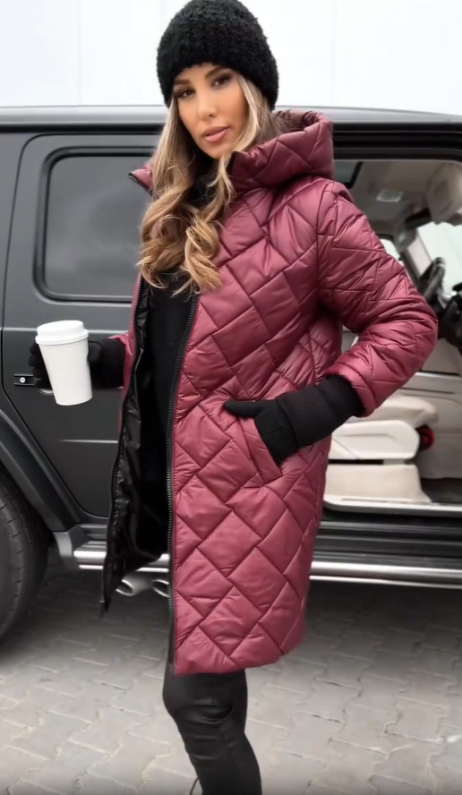 Cyranella - Veste Longue Matelassée Femme avec Capuche