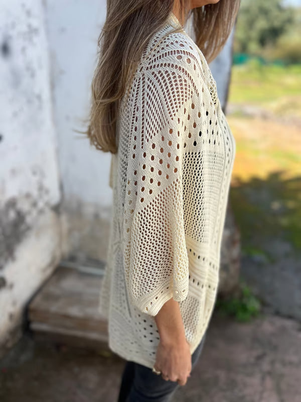 Alithia - Cardigan à demi-manches creuses