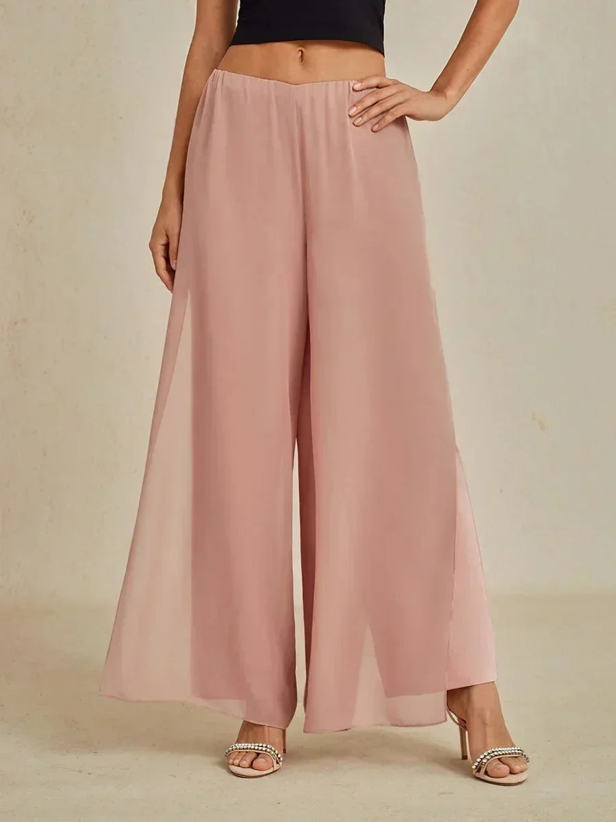 Marilivra - Pantalon À Jambes Droites Avec Fente En Chiffon