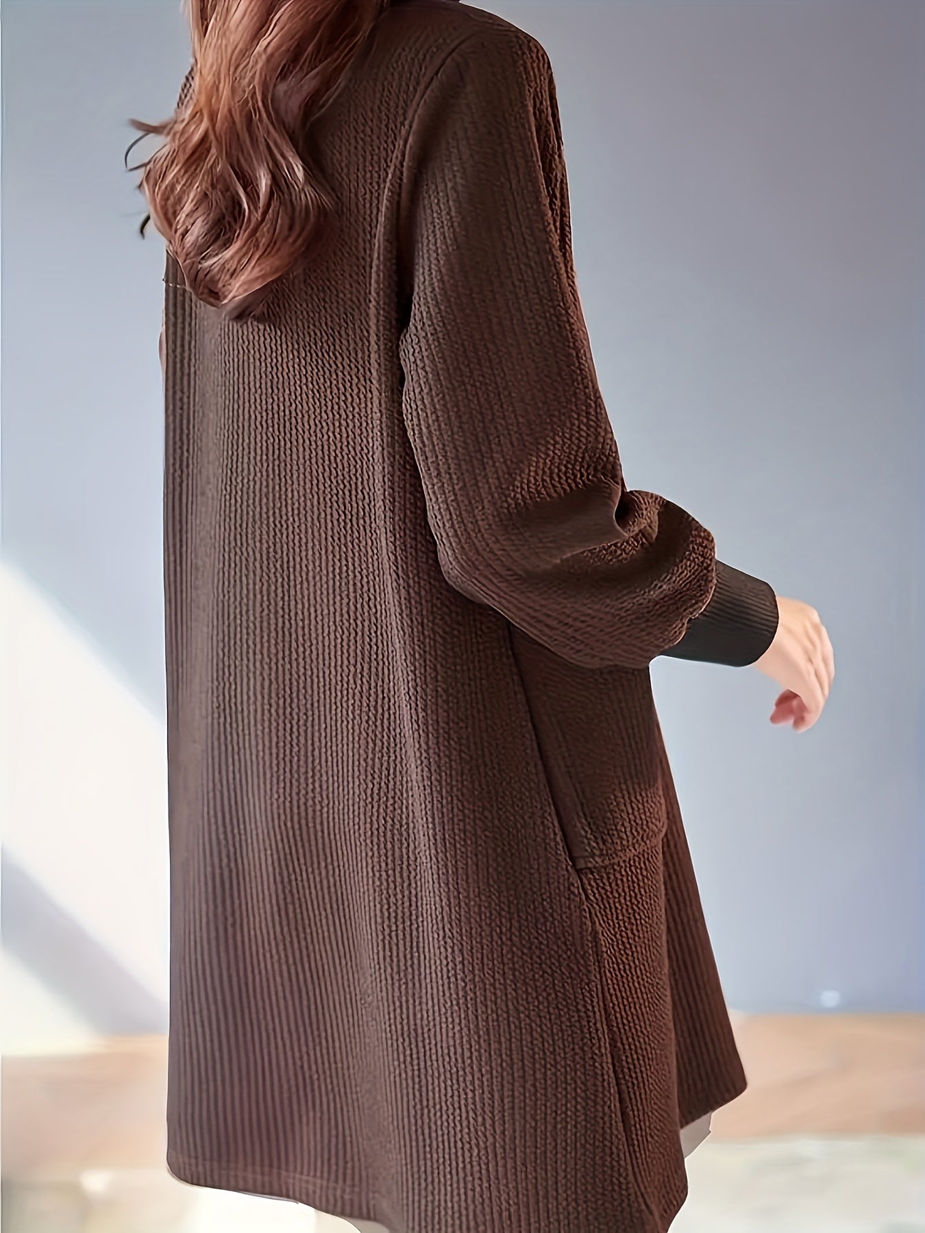 Lydie - Robe Midi Chic à Col Haut et Manches Raglan