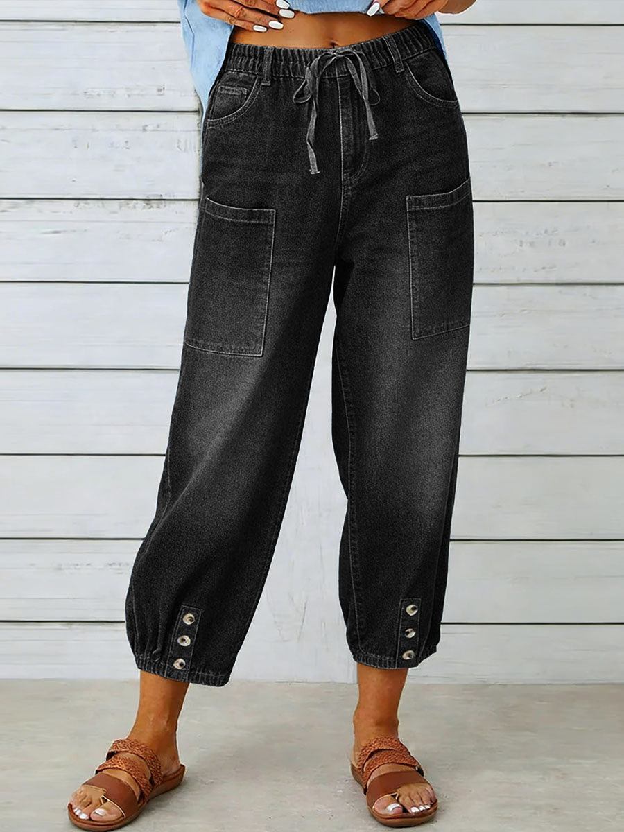 Elythia - Jean Femme Taille Haute Coupe Large Denimstyle Confort Quotidien