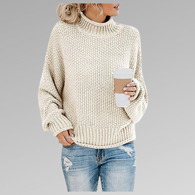 Loes - Pull Femme Col Roulé 2025 Oversize