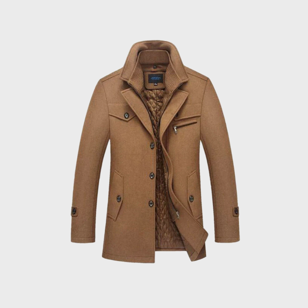 Aaron -  Manteau Classique En Laine Type Peacoat