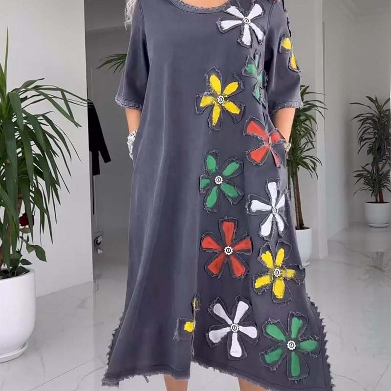 Kalena - Robe décontractée avec col rond