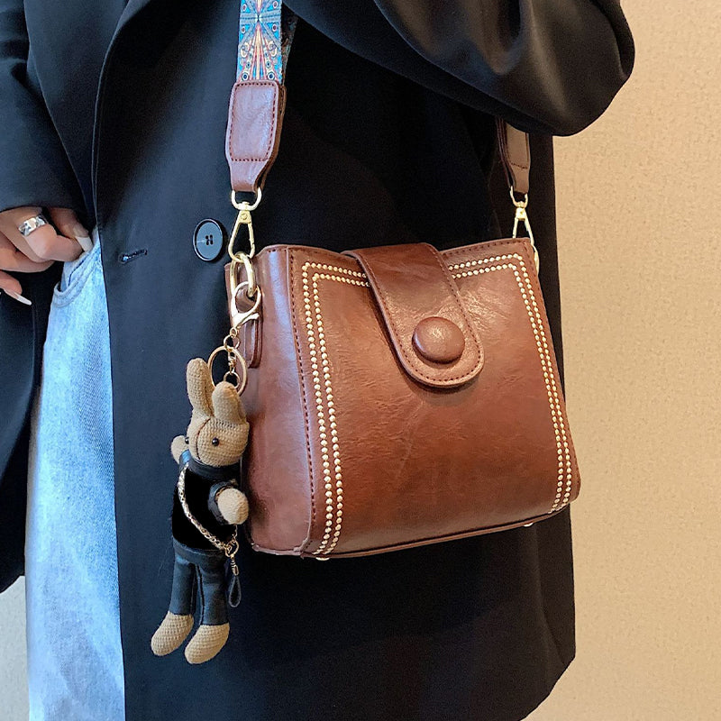 Marguerite - Sac Carré Rétro en PU Souple pour Femmes