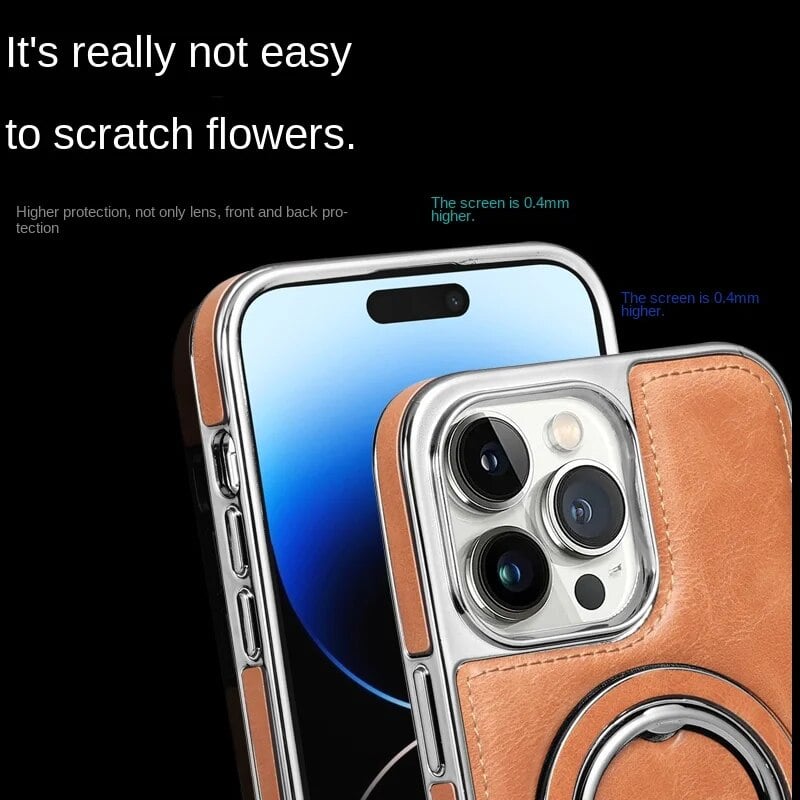 Jalira - Housse de téléphone iPhone en cuir luxueux avec support invisible