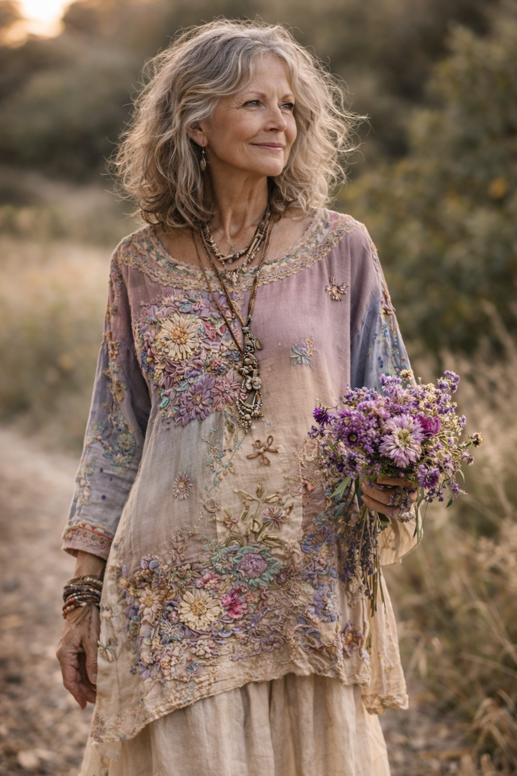 Oryndra - Robe Femme Patchwork Artistique Fluide Confort Style Bohème Quotidien