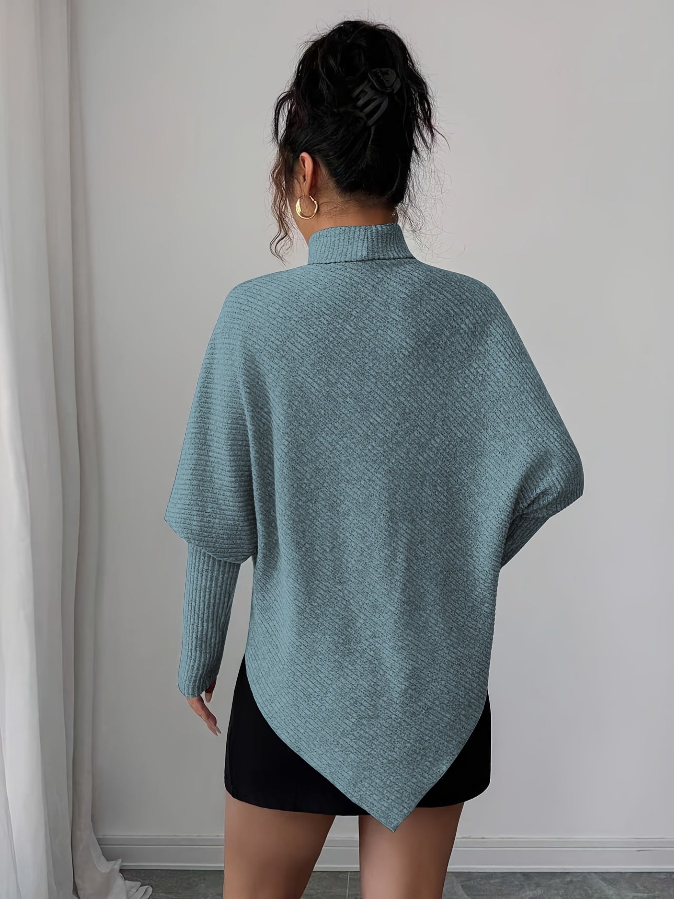 Ilyssa - Pull Asymétrique Col Montant Élégance Moderne